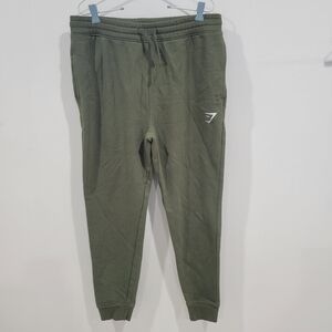 Gymshark Army/Olive Green Sweatpants Elastic Cuffs Tapered Design / Size L